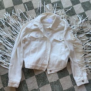 Fringe White Jean Jacket